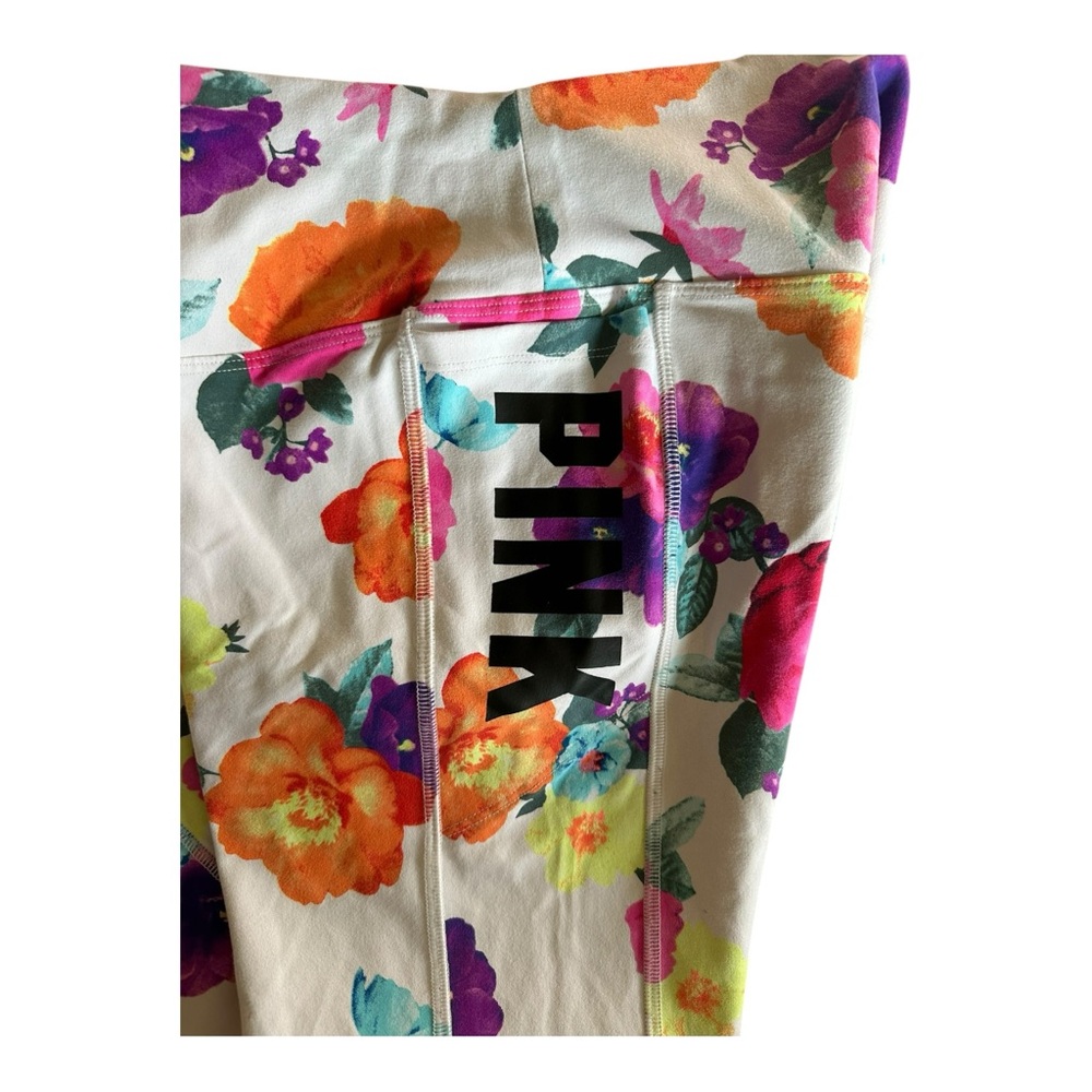 Victoria’s Secret PINK Ultimate Logo Sport Ankle Leggings – Floral Print, Size S - Picture 9 of 10